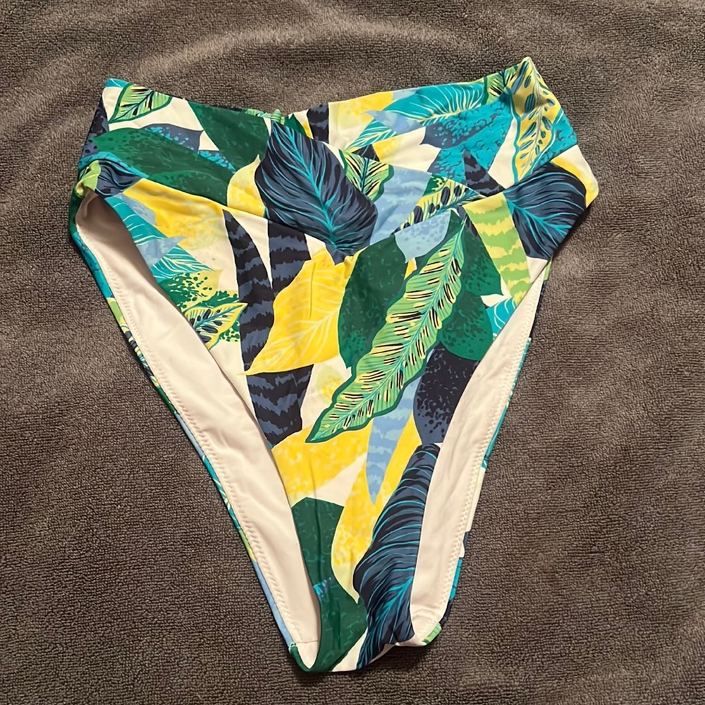 medium high rise crossover cheeky bathing suit bottoms